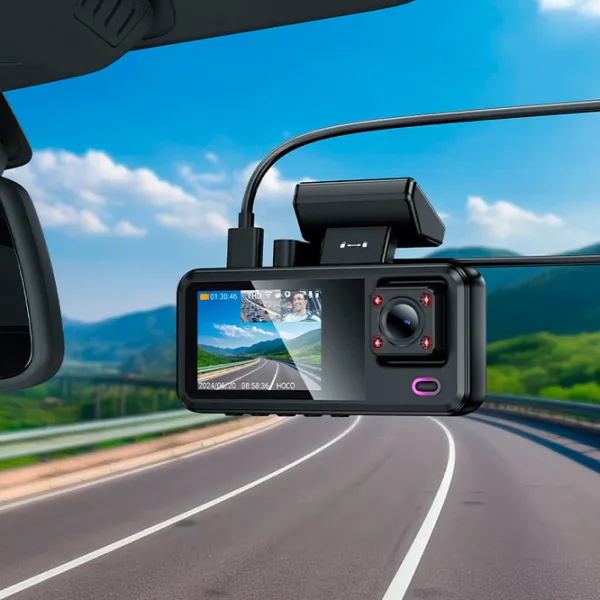 Видеорегистратор Hoco DV15 2k Front + Interrior + Rear Cam / Черный photo 7