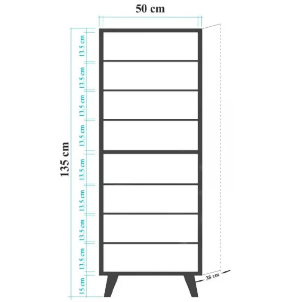 Обувной шкаф Trendy Filinta 135 x 50 x 38см /Sonoma /Сонома photo 5