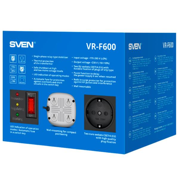 Stabilizator de tensiune Sven VR-F600 Gray photo 10