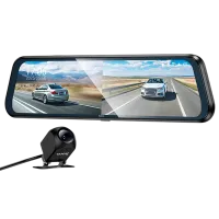 Видеорегистратор Hoco DV16 Rearview Mirror Driving Recorder + Rear Cam / Черный