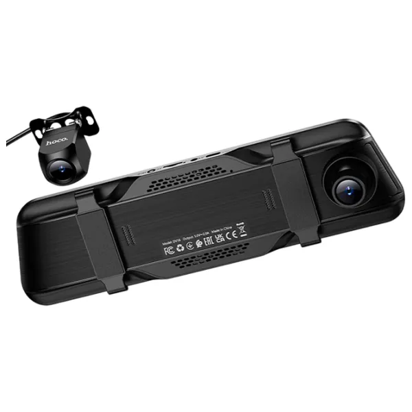 Видеорегистратор Hoco DV16 Rearview Mirror Driving Recorder + Rear Cam / Черный photo 3