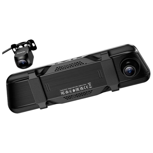Видеорегистратор Hoco DV16 Rearview Mirror Driving Recorder + Rear Cam / Черный photo 3