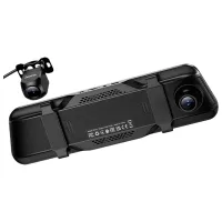 Cameră Auto Hoco DV16 Rearview Mirror Driving Recorder + Rear Cam / Black photo 3