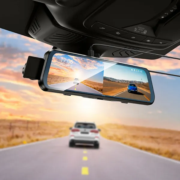 Видеорегистратор Hoco DV16 Rearview Mirror Driving Recorder + Rear Cam / Черный photo 7