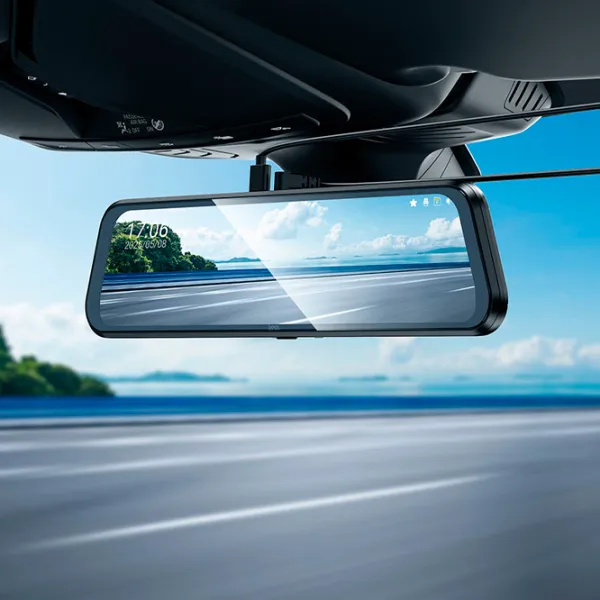 Видеорегистратор Hoco DV16 Rearview Mirror Driving Recorder + Rear Cam / Черный photo 8