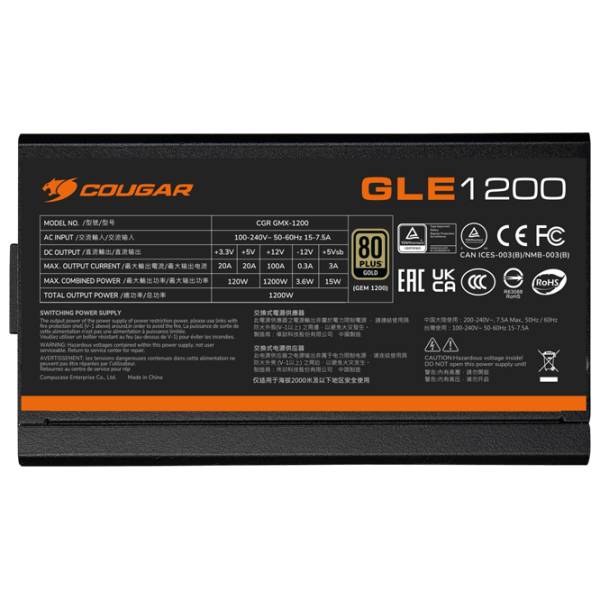 Блок питания Cougar Power GLE 1200 80+ Gold 80+ Gold / 1200 Вт photo 9