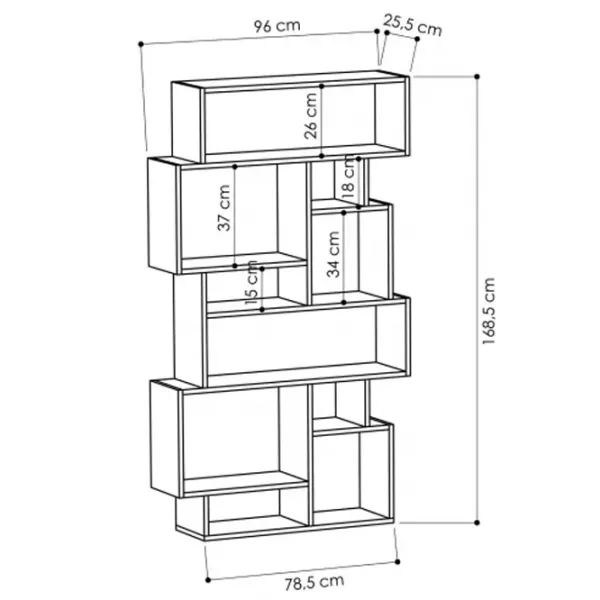 Стеллаж Deco Karmato 168.5 x 96 x 25.5см cm / ЛДСП / Дуб cонома photo 3