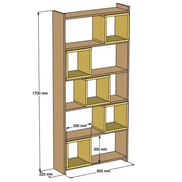 Etajeră Trendy Box 170 x 80 x 22 cm / PAL / Walnut photo 5