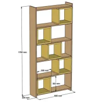 Etajeră Trendy Box 170 x 80 x 22 cm / PAL / Walnut photo 5
