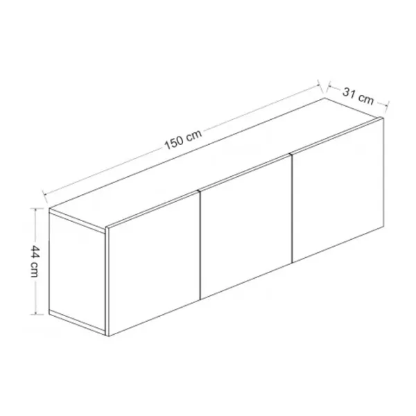 Тумба под телевизор Trendy Alb 44 x 150 x 31см / ДСП photo 4