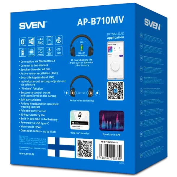 Наушники Sven AP-B710MV Черный Беспроводные/ Персональный photo 8