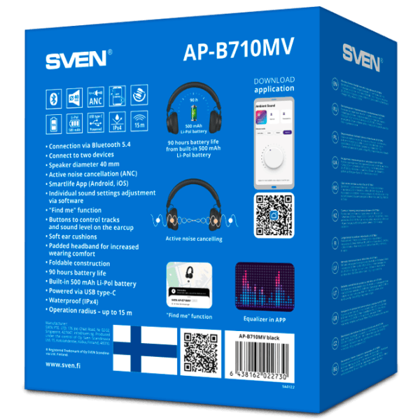 Наушники Sven AP-B710MV Черный Беспроводные/ Персональный photo 8