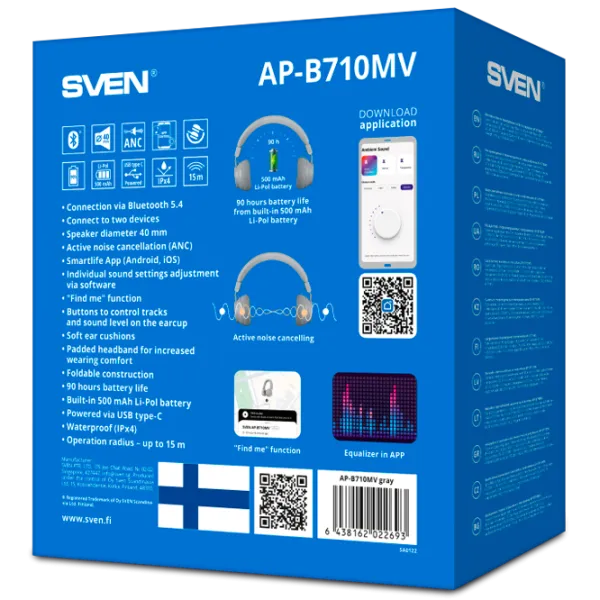 Наушники Sven AP-B710MV Серый Беспроводные/ Персональный photo 7
