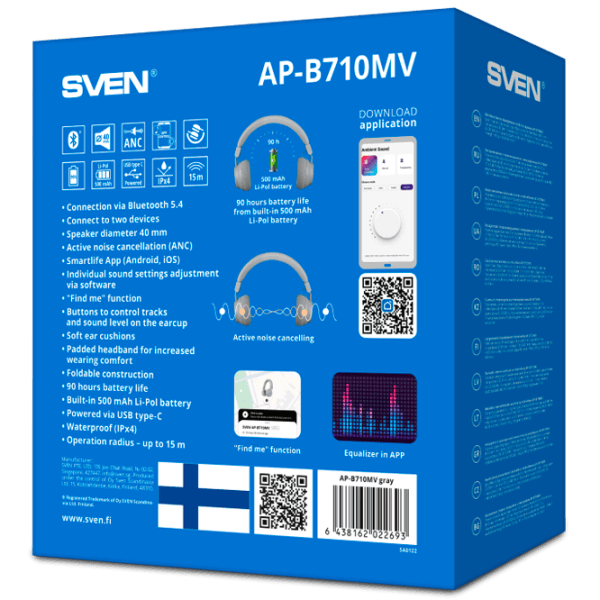 Наушники Sven AP-B710MV Серый Беспроводные/ Персональный photo 7