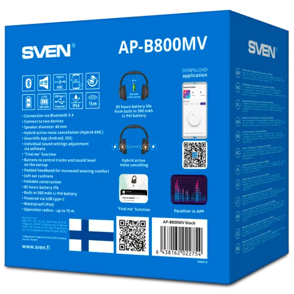 Наушники Sven AP-B800MV Черный Беспроводные/ Персональный photo 6
