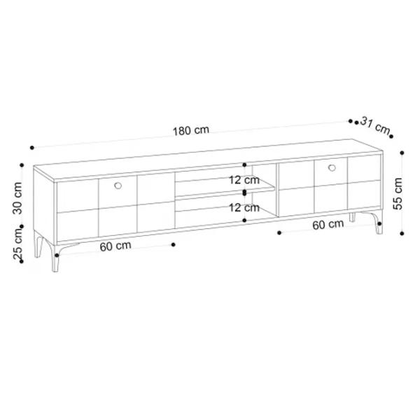 Тумба под телевизор Trendy HERA 55 x 180 x 31см / ДСП photo 3