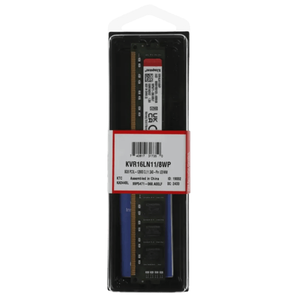 Оперативная память Kingston ValueRam KVR16LN11/8WP DIMM / DDR3 / 8 ГБ photo 2