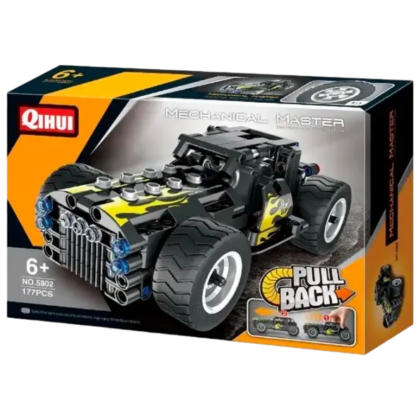 Конструктор XTech Pull Back Car Автомобиль/ Черный photo 1