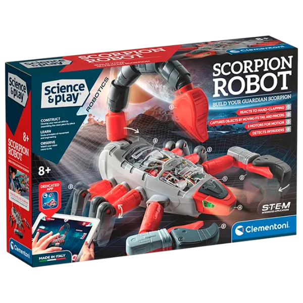 Constructor cu telecomandă Clementoni Scorpion Robot Robot/ Gray photo 1