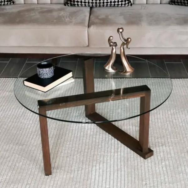 Măsuță de cafea Trendy Yuvarlak Cam Orta Sehpa GTR000825 Brown photo 2