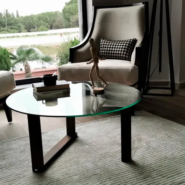 Măsuță de cafea Trendy Yuvarlak Cam Orta Sehpa GTR000825 Brown photo 5