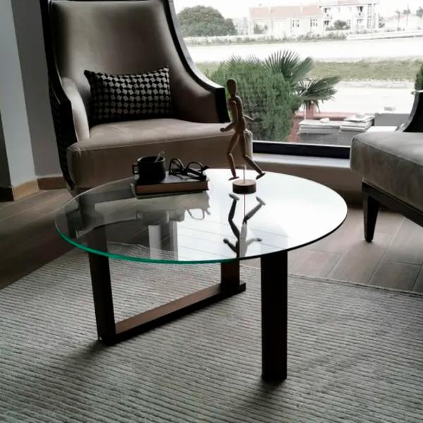 Măsuță de cafea Trendy Yuvarlak Cam Orta Sehpa GTR000825 Brown photo 6