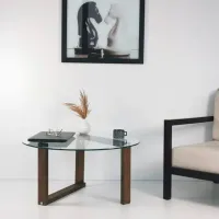 Măsuță de cafea Trendy Yuvarlak Cam Orta Sehpa GTR000825 Brown photo 7