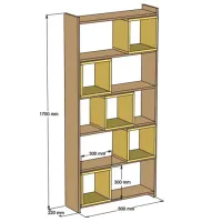 Etajeră Trendy Box 170 x 80 x 22 cm / PAL / Walnut photo 5