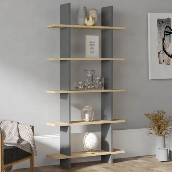 Etajeră Trendy Lina 160 x 80 x 19.6 cm / PAL / Gray photo 3