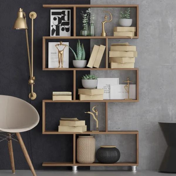 Etajeră Trendy Nilufer 156 x 90 x 20 cm / PAL / Walnut photo 3