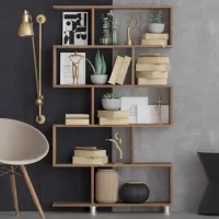 Стеллаж Trendy Nilufer 156 x 90 x 20см cm / ЛДСП / Oреховый photo 3