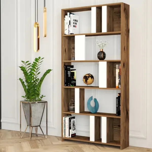 Etajeră Trendy Lima 180 x 90 x 20 cm / PAL / Walnut photo 3
