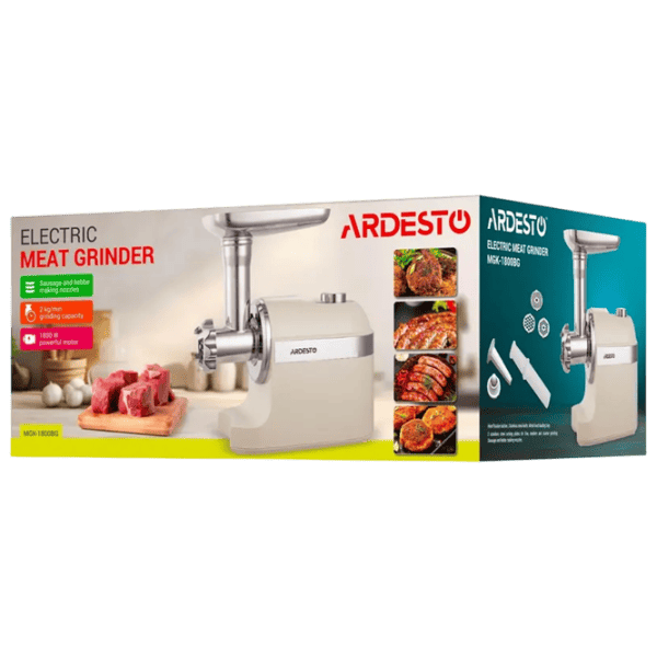 Mașină de tocat carne Ardesto MGK-1800BG 1800 W / 2 kg/min / White photo 17