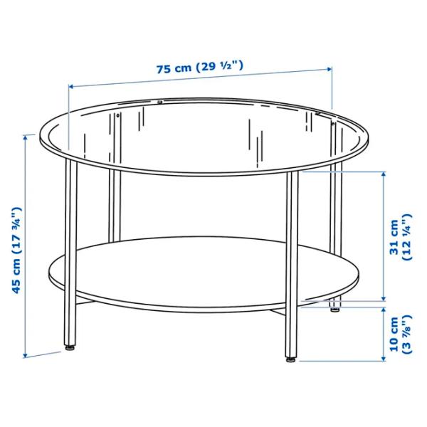 Măsuță de cafea Ikea Vittsjo 306.043.48 Beige Brown photo 2