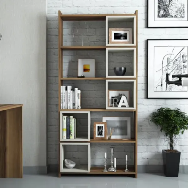 Etajeră Trendy Box 170 x 80 x 22 cm / PAL / Walnut photo 4