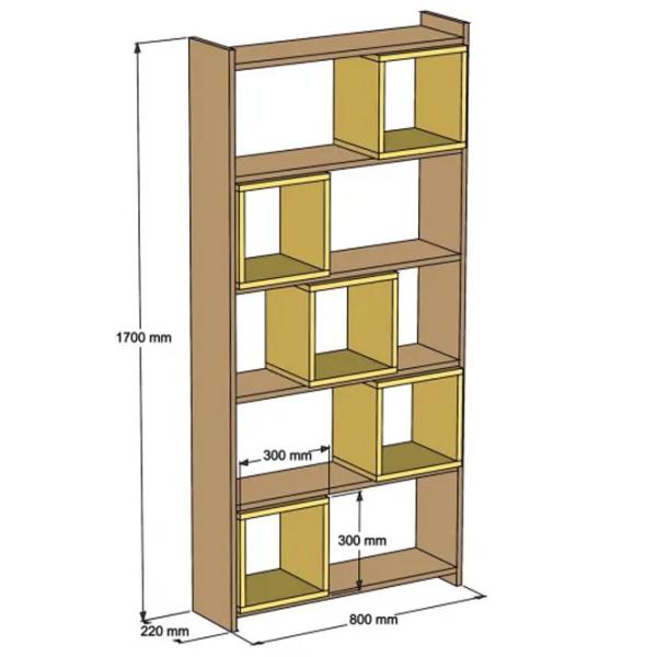 Etajeră Trendy Box 170 x 80 x 22 cm / PAL / Walnut photo 5