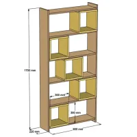 Etajeră Trendy Box 170 x 80 x 22 cm / PAL / Walnut photo 5
