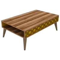 Măsuță de cafea Trendy Oras GTR000596 Walnut Yellow