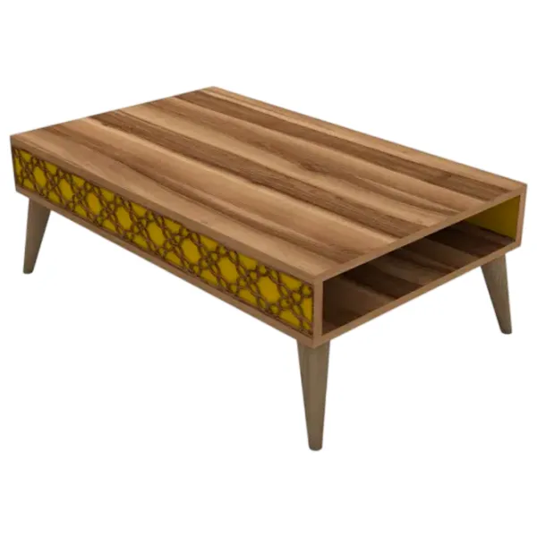 Măsuță de cafea Trendy Oras GTR000596 Walnut Yellow photo 2
