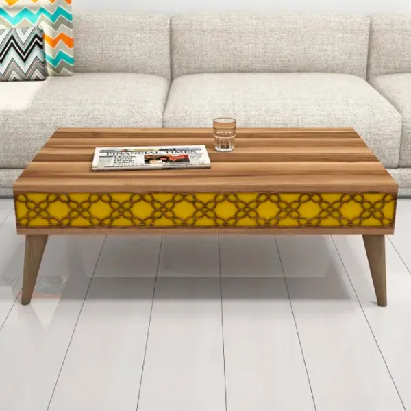 Măsuță de cafea Trendy Oras GTR000596 Walnut Yellow photo 4