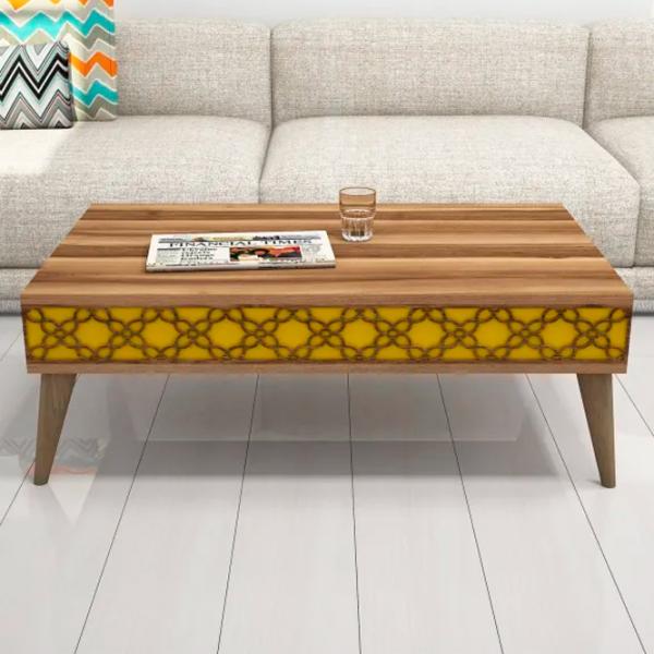Măsuță de cafea Trendy Oras GTR000596 Walnut Yellow photo 4