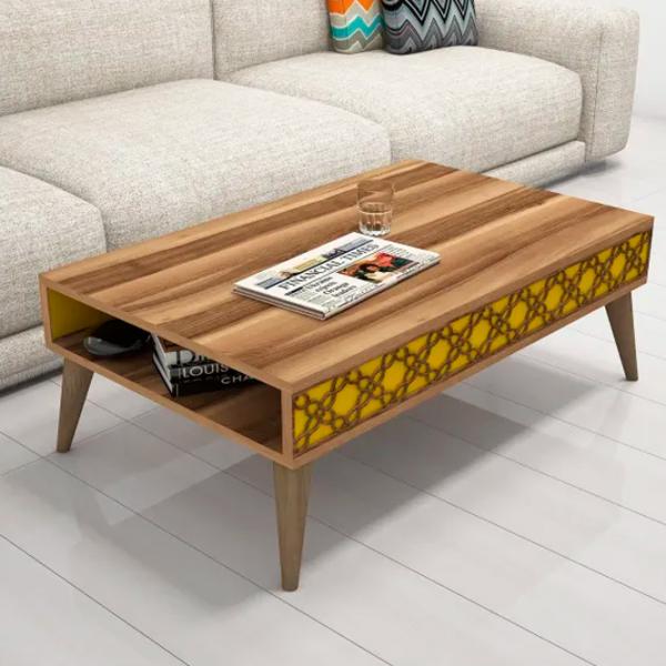 Măsuță de cafea Trendy Oras GTR000596 Walnut Yellow photo 5