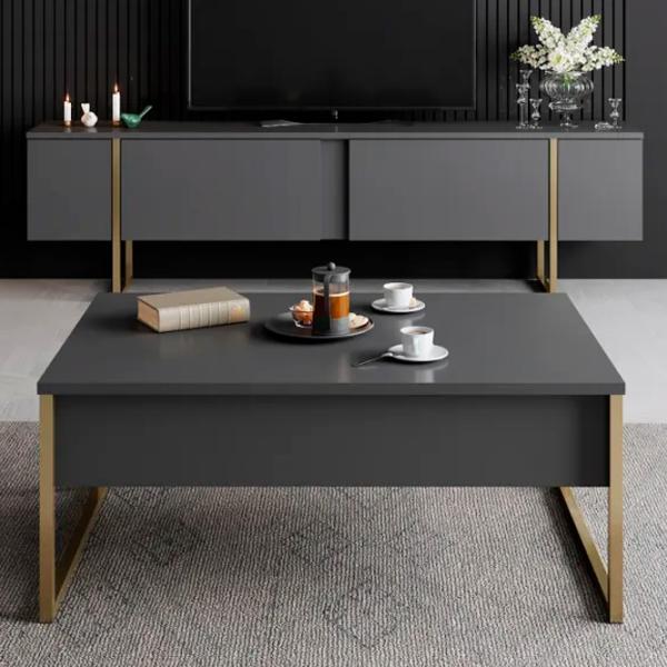 Măsuță de cafea Trendy Lux GTR000551 Anthracite Gold photo 4