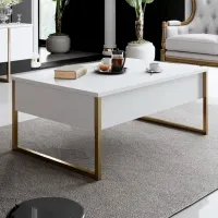 Măsuță de cafea Trendy Lux GTR000553 White gold photo 3