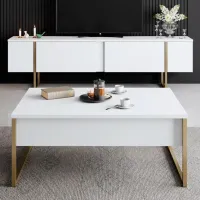Măsuță de cafea Trendy Lux GTR000553 White gold photo 4