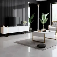 Măsuță de cafea Trendy Lux GTR000553 White gold photo 5