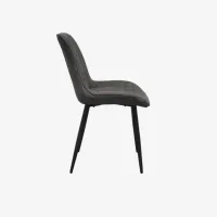 Обеденные стол со стульями Evelin DT 404-6B + 3 YTC-055B Круглая / ДСП / Тёмно-серый photo 2