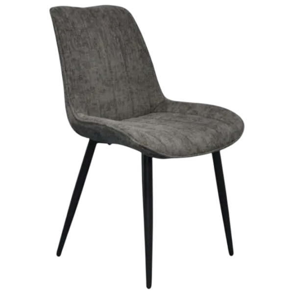 Обеденные стол со стульями Evelin DT 402-2B + 4 YTC-055B Круглая / ДСП / Тёмно-серый photo 3