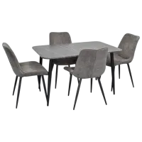 Set masă și scaune Evelin DT 405-6B + 4 YTC-055B Dreptunghiulară / PAL / Dark Gray