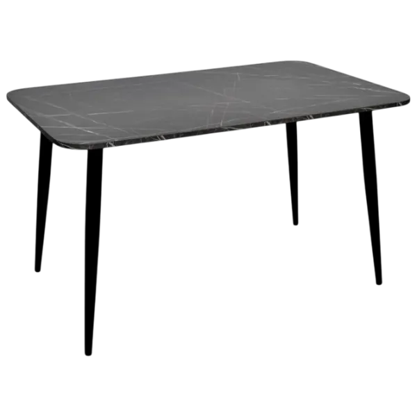 Обеденные стол со стульями Evelin DT 405-6B + 4 YTC-055B Прямоугольная / ДСП / Тёмно-серый photo 2